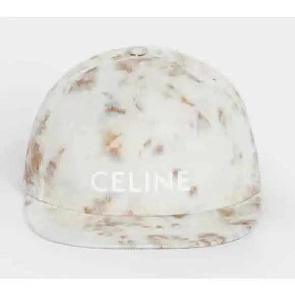 Celine Glacier Tie Dye Velvet Logo Baseball Cap Adjustable Snapback Hat Medium